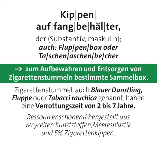 Taschenaschenbecher Aufkleber