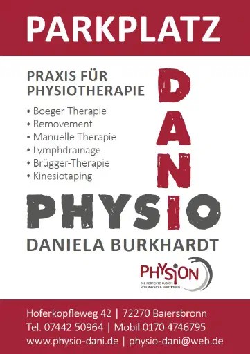 Parkplatz Schild Physio